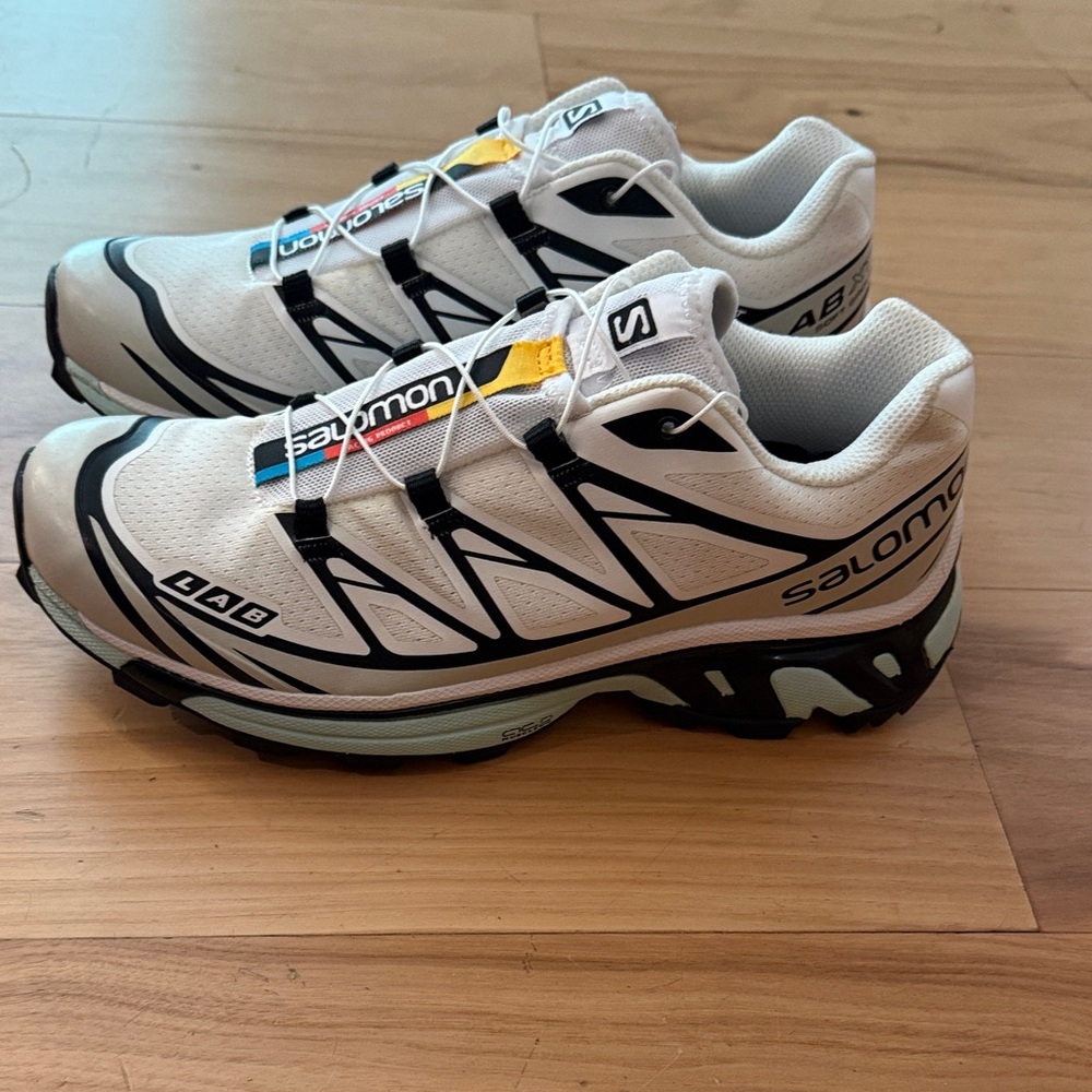 SALOMON NEW!  White XT-6 logo-print sneakers  Women’s 8